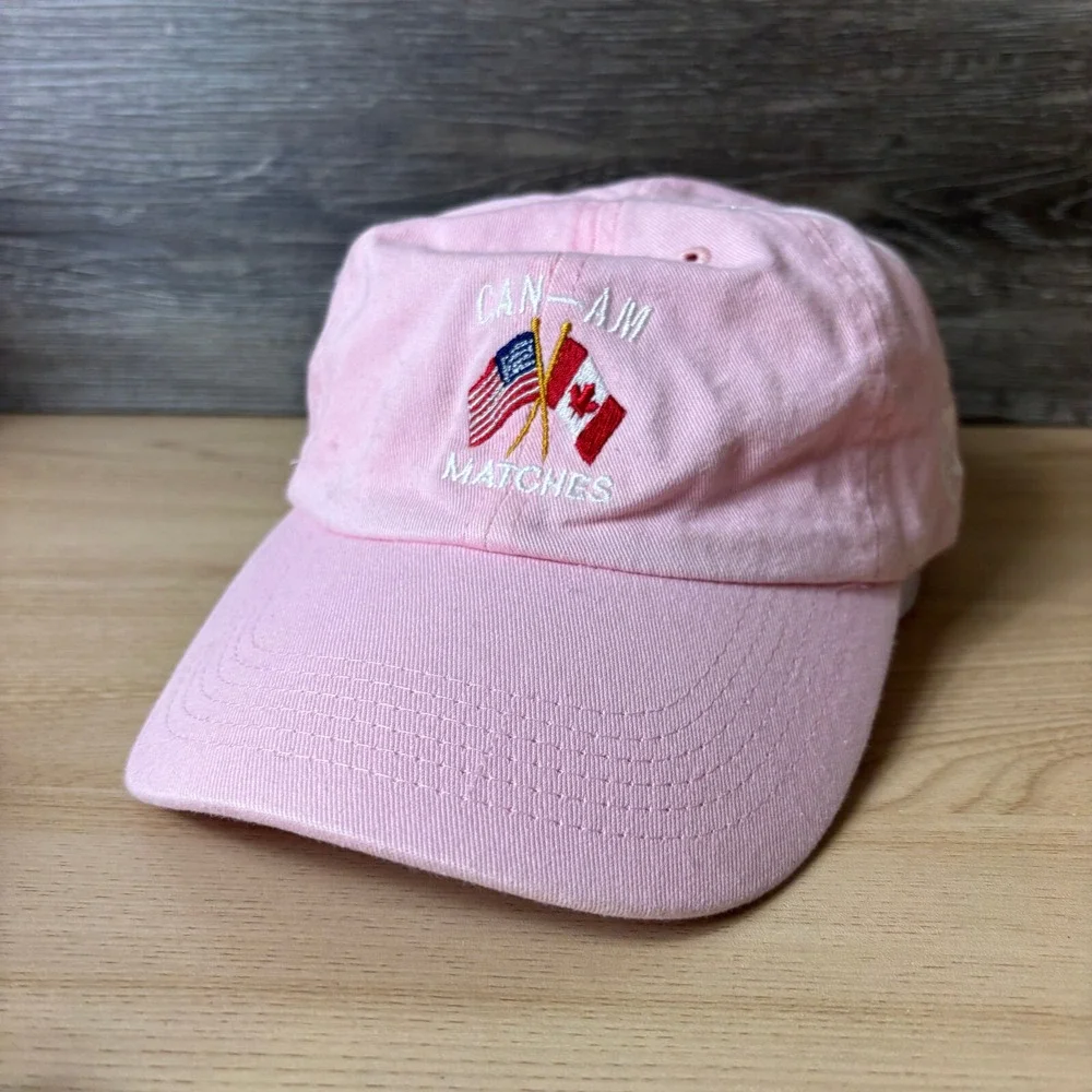 Can Am Matches Hat Cap Strap Back Womens Pink Outdoors Adjustable